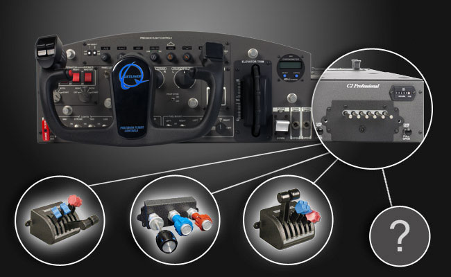 FSC PFC C2 CONSOLE BOEING YOKE INTERCHANGEABLE THROTTLES